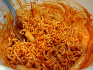 Ottogi Spicy Rice Cake Tteokbokki Noodles Cooked Close