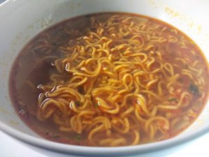 Nissin Chili Noodles Tom Yum Shrimp Soup Close